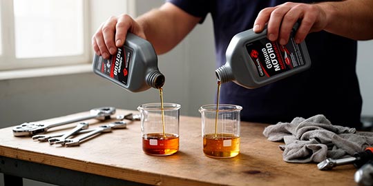 Сравнение моторных масел в мастерской